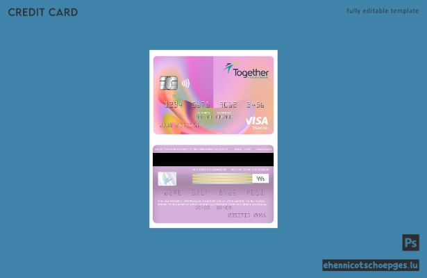 USA Missouri Together Credit Union Bank Visa Electron Card Beispielvorschau